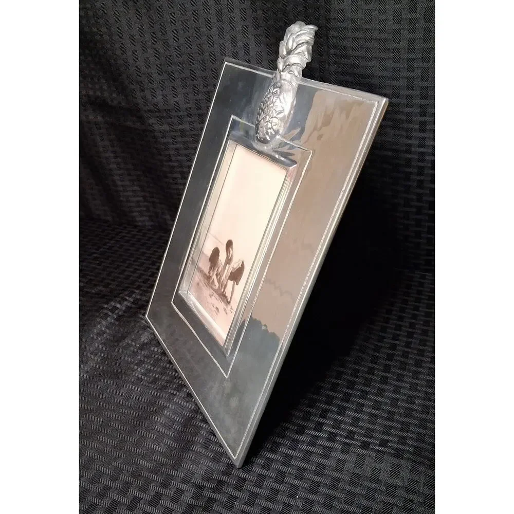 Mariposa Brillante Pineapple Picture Frame Silver Recycled Aluminum 4x6